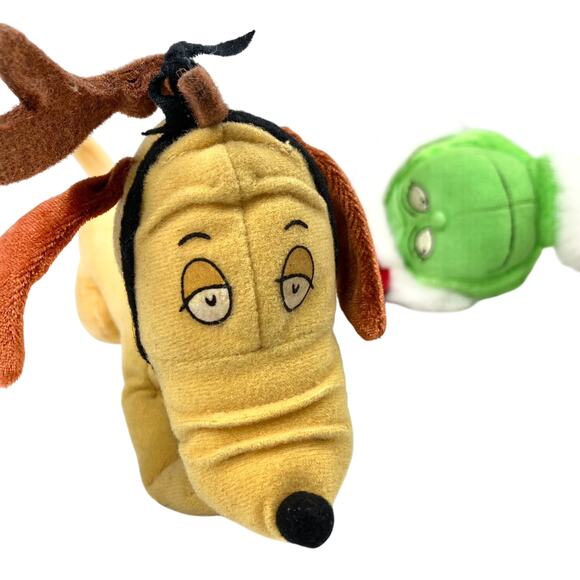 Vintage Grinch with suit pockets and Max plush dolls Dr Seuss for Hallmark Cards - Picture 3 of 5